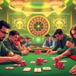 Gamblers enjoying the popular game bài đổi thưởng at a lively casino table.