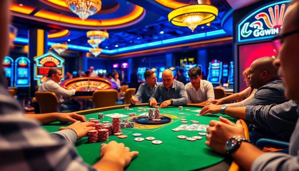 Experience the thrill of the ggwin bet poker game with vibrant chips and cards in play.