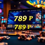 Engage with 789 P in an exciting online casino scene featuring vibrant slot machines and poker chips.