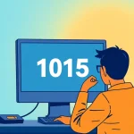 Resolving MMOOBET's Error 1015 message, user examining computer screen confusion.