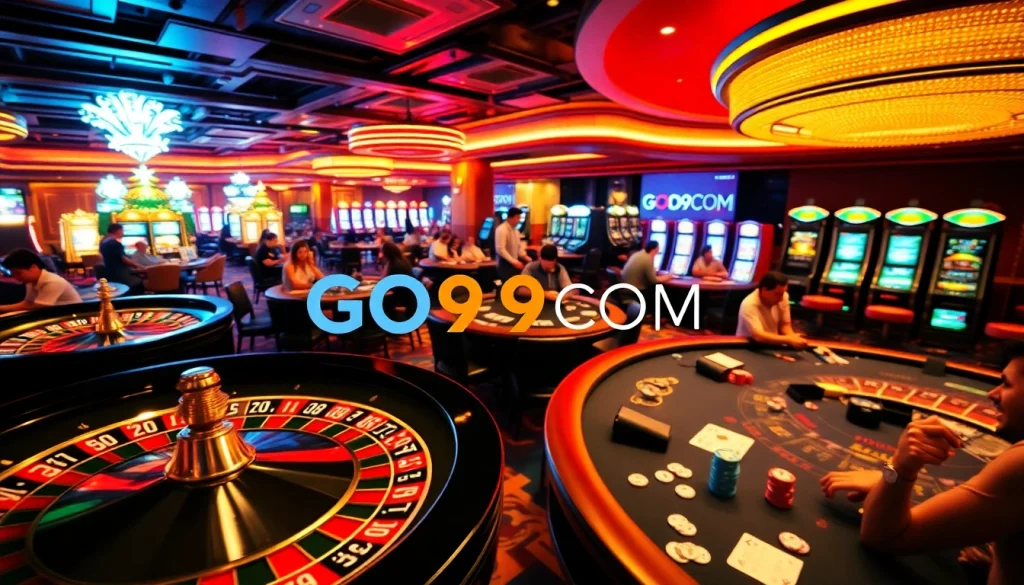 Experience the thrill of online gambling with GO99COM's exciting casino atmosphere.