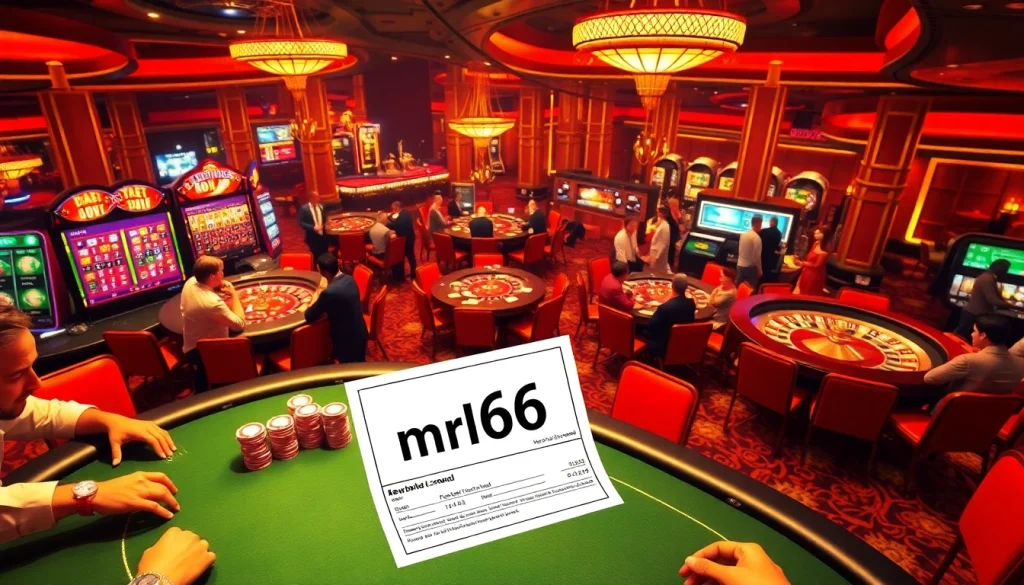 mb66 captures the thrill of poker games at a vibrant casino with intense players and neon lights.