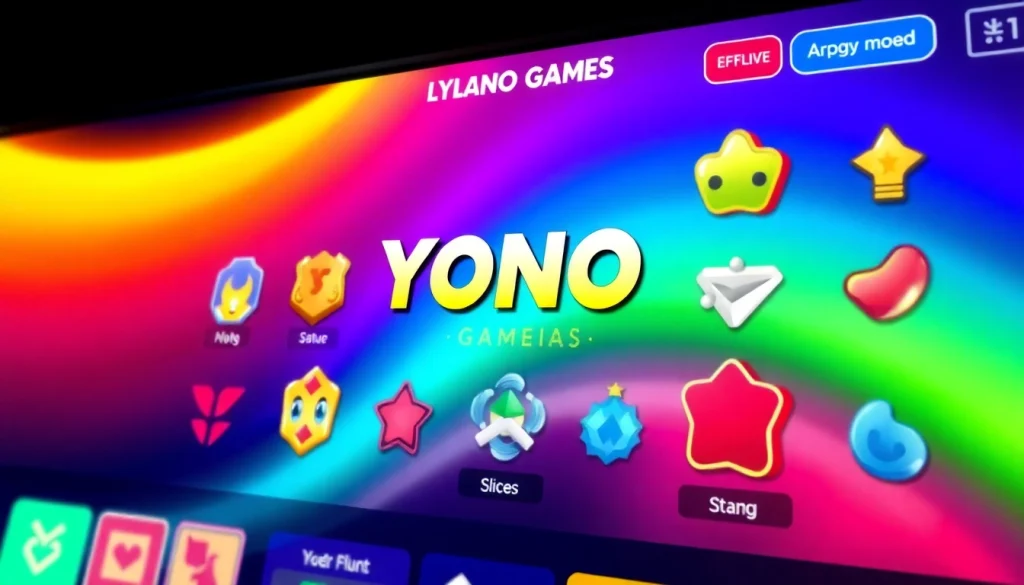 Engage with YONO GAMES through vibrant visuals and exciting icons that showcase gaming variety.