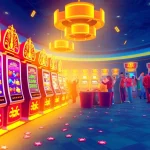 Exciting scene of players winning at slot gacor machines in a dynamic casino setting.
